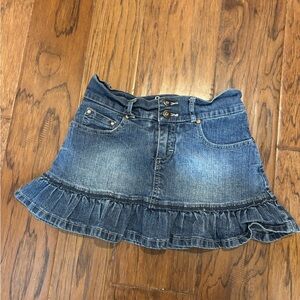 Skechers Girls Size 10 Denim Skort Ruffle Hem Y2K